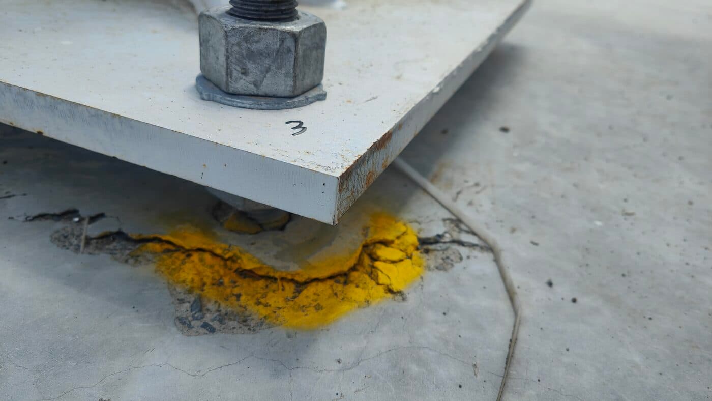Concrete cone pullout failure after ultimate-load testing showing fracture pattern - Anchor Testing Australia
